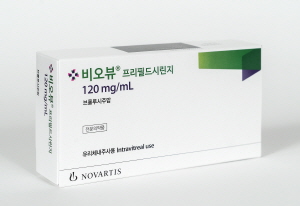 ▲ 한국노바티스의 항혈관내피성장인자(anti-VEGF) 치료제 비오뷰 프리필드시린지.