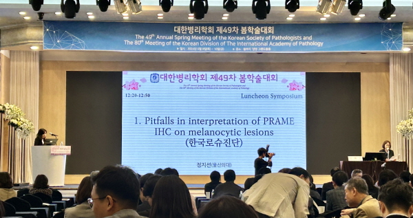 ▲ 한국로슈진단 ‘2024년도 대한병리학회 봄 학술대회’에 참가, 런천 심포지엄을 진행했다고 전했다.