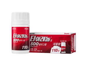 ▲ 한국존슨앤드존슨판매가 타이레놀정 500mg 110정 대용량 제품을 새롭게 선보였다
