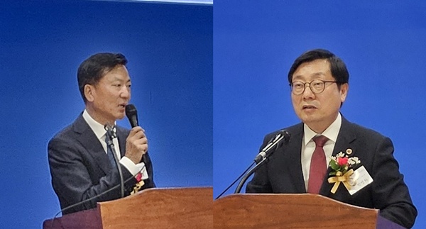 ▲ 양동호 의장(왼쪽)과 박명하 이사장.