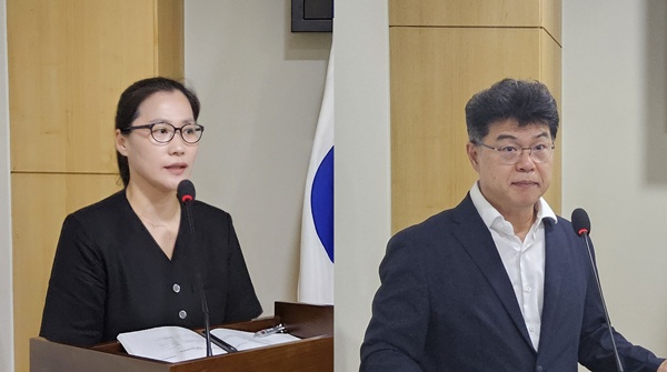 ▲ 신현희 정책실장(왼쪽)과 김진한 변호사.